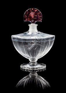 A Baccarat Glass Perfume Bottle Height 6 1/2 inches.