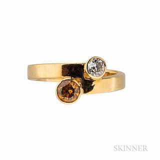 Susan Sarantos 18kt Gold, Colored Diamond, and Diamond Ring