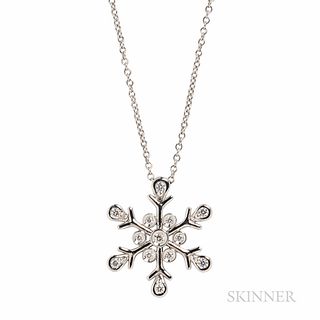 Platinum and Diamond Snowflake Pendant