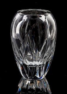 * A Baccarat Glass Vase Height 9 5/8 inches.