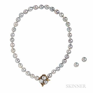 Semi-Baroque Silver Cultured Pearl Necklace