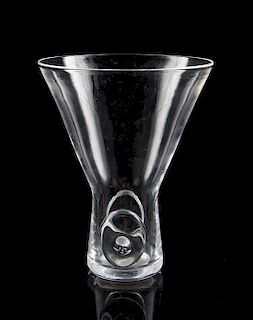 * A Steuben Glass Vase Height 7 1/2 inches.