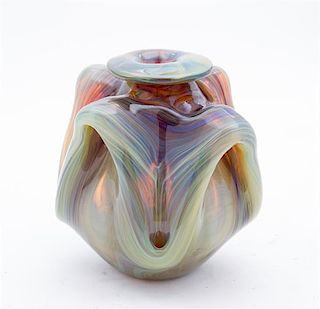 A Studio Glass Vase Height 6 3/4 inches.