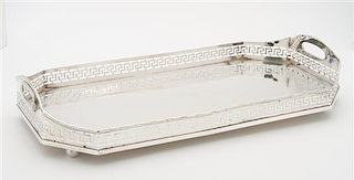 A Silver-plate Serving Tray Width 17 1/4 inches