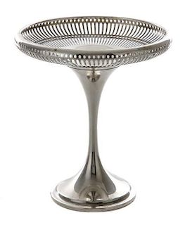 * An American Silver Compote, Gorham Mfg. Co., Providence, RI, with a reticulated edge and a spreading circular foot