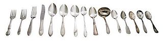 A Group of Silver-plate Flatware Articles, Mostly Oneida Tudor Plate, comprising 6 dinner knives 6 dinner forks 12 salad forks 5