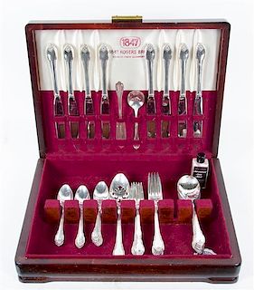 An American Silver-plate Part Flatware Service, Rogers Silver Co., Taunton, MA, 1883, comprising 8 dinner knives 8 dinner forks