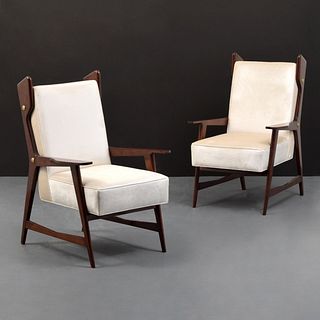 Rare Pair of Gio Ponti Lounge Chairs, Gio Ponti Archives Certificate of Expertise 