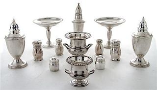 A Group of American Silver Small Weighted Table Articles, Various Makers, 20th Century, comprising a pair of small compotes, 2 c