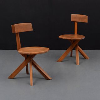 Pair of Pierre Chapo S-45 Chairs