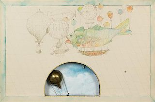 * David Beck, (American, b. 1953), Fish and Balloon Box, 1977-78