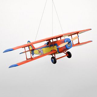 Large Daniel Meyer Hand-Painted Airplane Sculpture