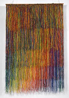 Large David Roth String Painting, 84"h