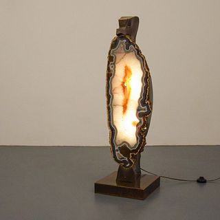 Monumental Agate Floor Lamp Attributed to Willy Daro