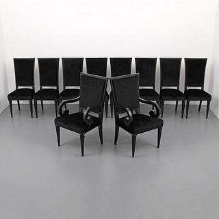 Rare Serge Roche Dining Chairs, Set of 10
