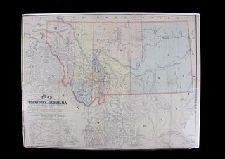 1865 Montana Territory Map by W.W. de Lacy