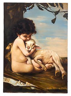 * G. SanTouiell, (20th century), Child with Sheep