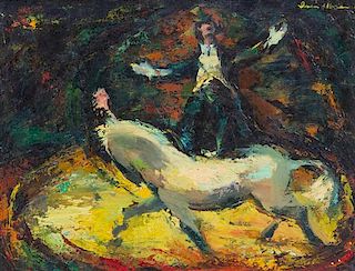 * Iver Rose, (American, 1899-1972), Figure with Horse