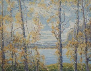 Josephine Reichmann, (American, 1864-1938), Wooded Lakeside