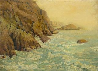 George W. Picknell, (American, 1864-1943), Waves on the Bluff