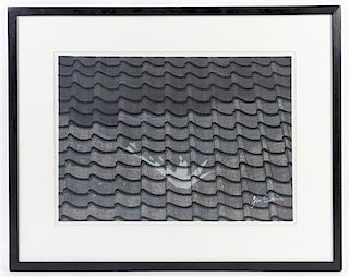 * Junichiro Sekino, (Japanese, 1914-1988), Fuji Reflected on Wet Tile Roof