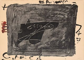 Antoni Tapies "Esgrafiats Sobre Negre" Etching, Signed Edition