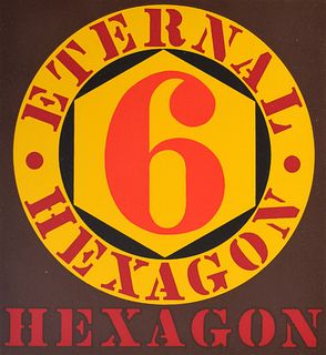 Robert Indiana "Eternal Hexagon" Serigraph Announcement Card, Signed