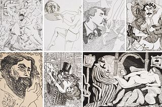 7 Red Grooms Etchings, "19th Century Artists" Suite