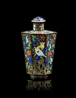 * A Cloisonne Enamel Snuff Bottle Height 3 1/8 inches.