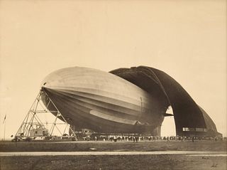 Margaret Bourke-White Goodyear Zeppelin Photo, Signed