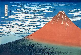 After Katsushika Hokusai, (Japanese 1760-1839), Red Fuji