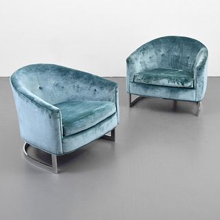 Pair of Lounge Chairs Attributed to Milo Baughman