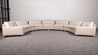 Large Milo Baughman Curved Sectional Sofa