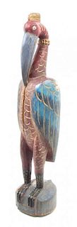 * A Carved and Polychrome Decorated Ornithological Figure Height 27 1/2 inches.