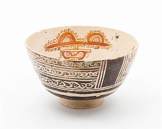 A Pre-Columbian Style Pottery Bowl Diameter 7 1/4 inches.