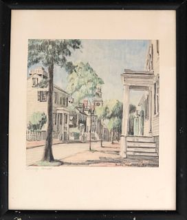 Ruth Haviland Sutton, Colored Pencil on Paper, "Orange Street"