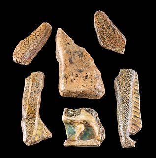 Egyptian Millefiori Glass Inlay Fragments (6)