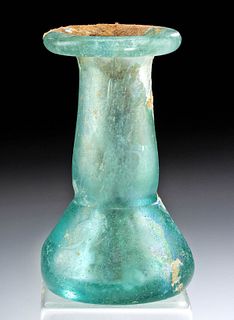 Roman Glass Flask w/ Silvery Iridescence