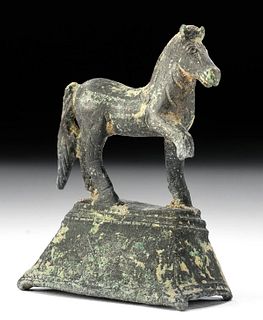 Roman Bronze Horse Finial - Prancing Pose