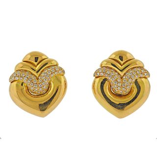 Bvlgari Bulgari 18k Gold Diamond Earrings 