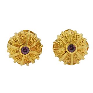 Tiffany & Co 18k Gold Ruby Cufflinks 