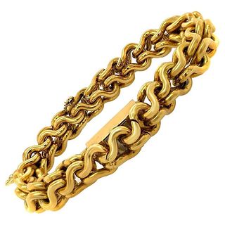 Piaget 18k Gold Link Winding Back Wristwatch Bracelet