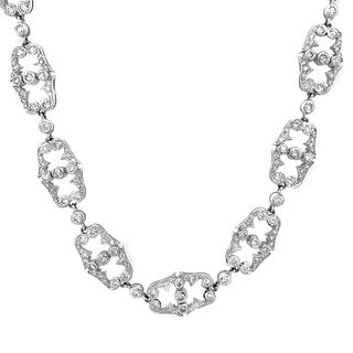14k White Gold Diamond Necklace Converted To Bracelet