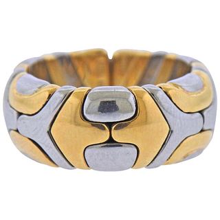 Bulgari Parentesi Gold and Steel Band Ring
