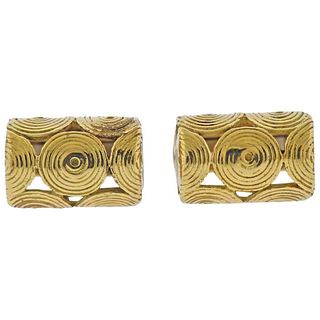 Tiffany & Co. Swirl Motif Gold Cufflinks