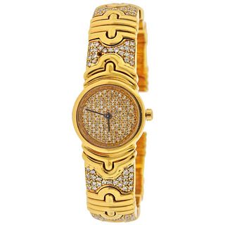 Bulgari Parentesi Gold Diamond Watch Bracelet BB 30 GLD