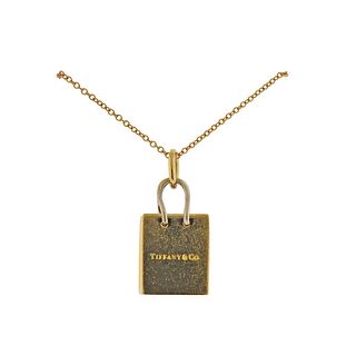 Tiffany & Co Gift Bag Charm Pendant Gold Necklace
