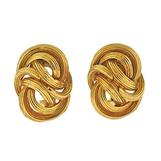 Tiffany & Co 1960s Twisted Knot Gold Earrings