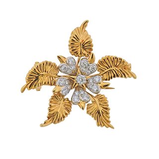 Tiffany & Co Schlumberger Diamond Platinum Gold Brooch Pin