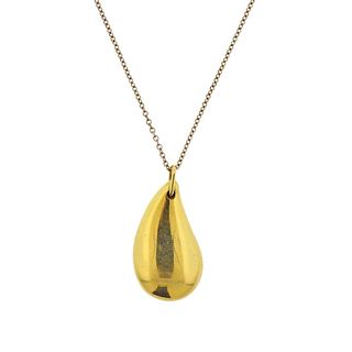 Tiffany & Co Elsa Peretti Teardrop Gold Pendant Necklace 